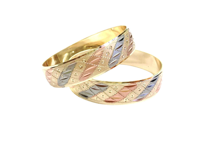 3 Tone Plated | Laser Bangles